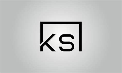 Letter KS logo design. KS logo with square shape in black colors vector ...