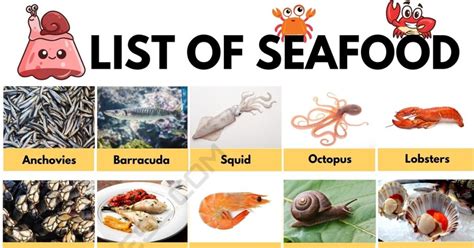 Types of Seafood: List of Seafood Names with Cool Pictures • 7ESL