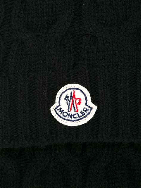 Moncler Logo Patch Scarf in Black for Men | Lyst