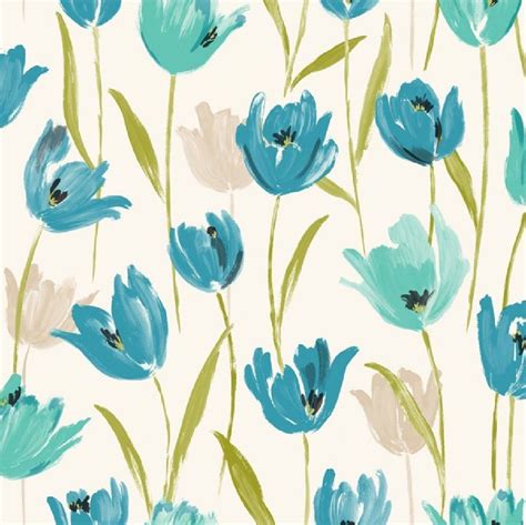 New Luxury Tulip Floral Flowers Leaf Print 10m Wallpaper Roll Decor Art ...