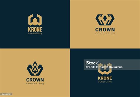 Crown Vector Icon Set Geometric Crown Vector Illustration Clear ...