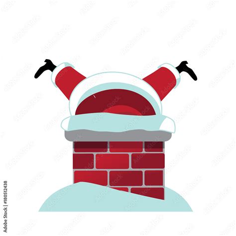 Vettoriale Stock Christmas illustration cartoon Santa Claus stuck in ...