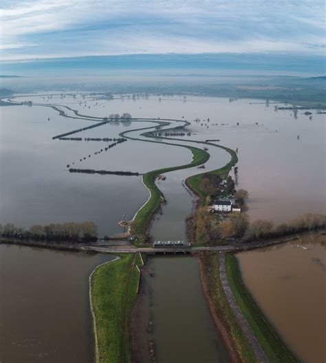 Somerset Levels flooding in full as aerial shots show underwater fields ...