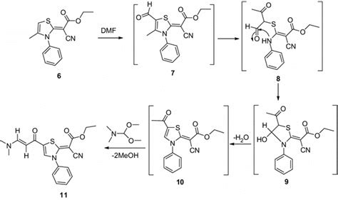 A suggested mechanism for the synthesis of thiazole derivative 11 ...