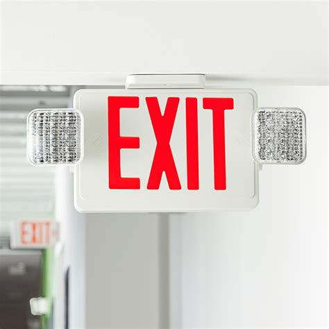 Lavex Industrial Remote Capable Red LED Exit Sign / Emergency Light ...