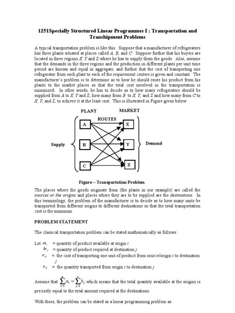 Transportation Model | Mathematical Optimization | Physics & Mathematics