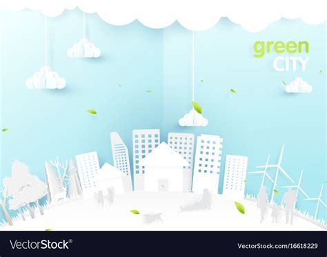 Eco city concept people happy in urban Royalty Free Vector