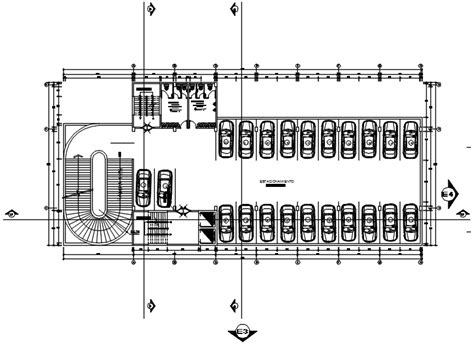 Parking plan of the office building with detail dimension in dwg file ...