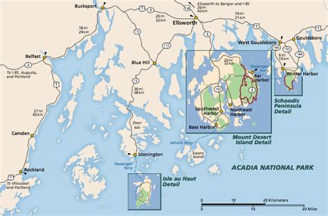 Park Junkie's Map of Acadia National Park - Plan your Acadia vacation ...