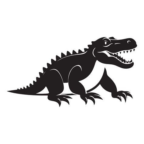 A black Silhouette crocodile animal 35282580 Vector Art at Vecteezy