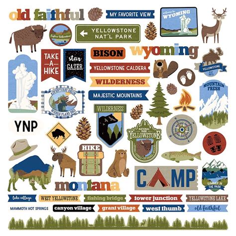 Photo Play Paper National Parks Yellowstone Stickers in 2020 ...