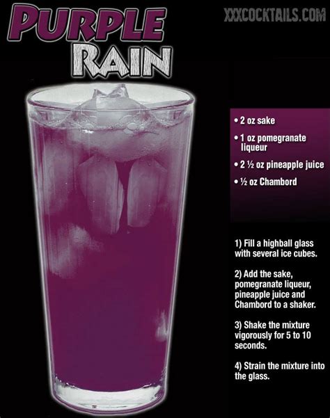 Purple Rain | Mixed drinks alcohol, Drinks alcohol recipes, Cocktail ...