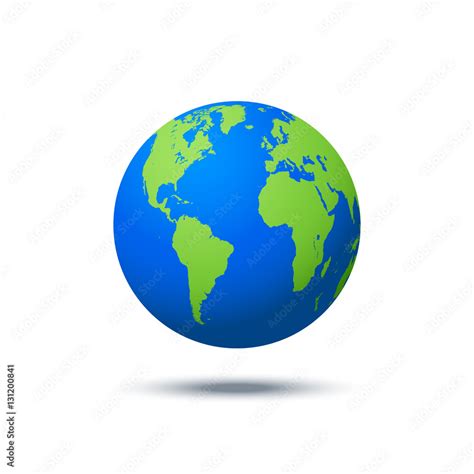 Vector planet icon. Web illustration background. Isolated earth globe ...