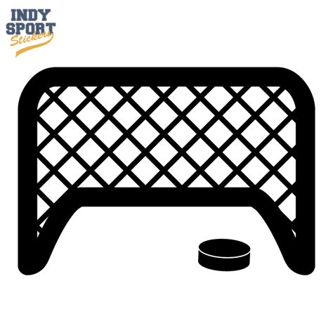 Hockey Puck and Goal Silhouette - Car Stickers and Decals