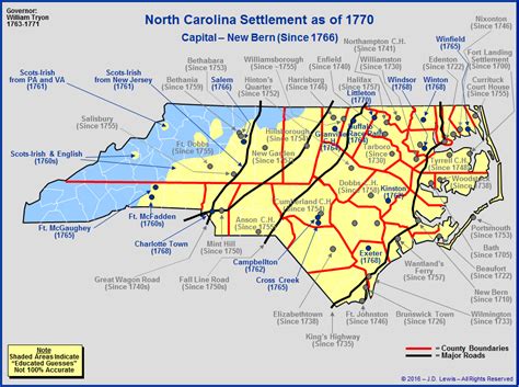 The Royal Colony of North Carolina - The Towns and Settlements in 1770 ...