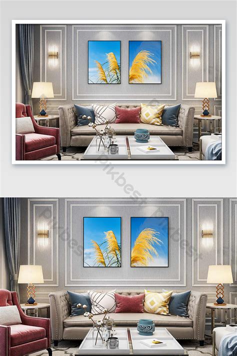 Simple European Living Room Sofa Background Wall Decoration Painting ...