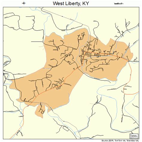 West Liberty Kentucky Street Map 2181858