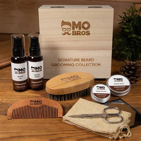 Mo Bro's Wooden Signature Beard Grooming & Care Gift Kit | Etsy