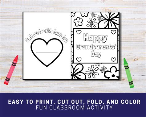 Printable Grandparents Day Color in Card Grandparents Day - Etsy