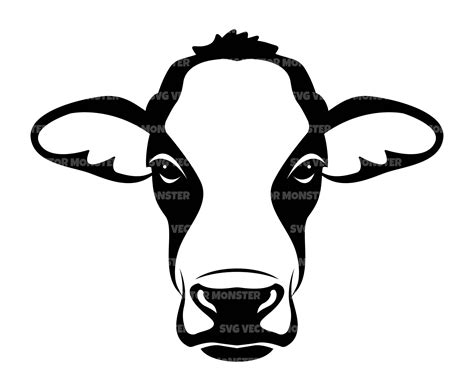 Cow Head Silhouette Vector