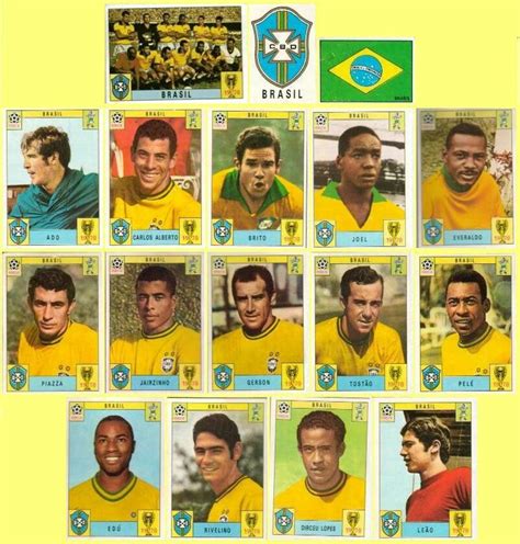 Brazil stickers for the 1970 World Cup Finals. | Jalkapallo