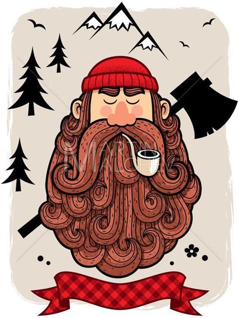 Lumberjack Vector Cartoon Illustration. Lumberman Woodsman - Etsy ...