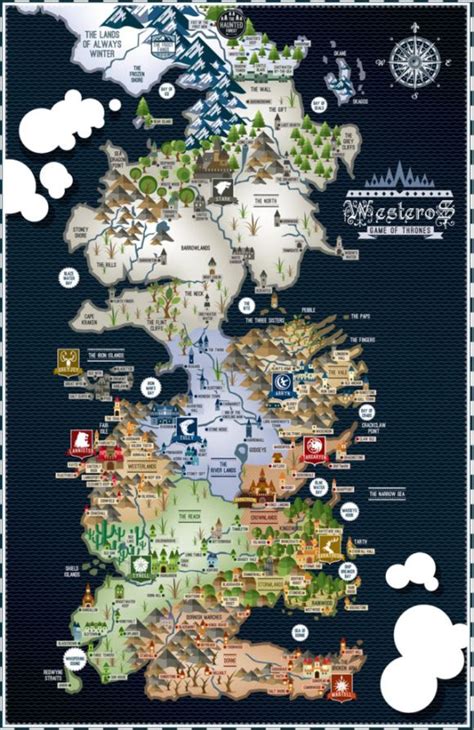 Game of Thrones – Westeros Map – 17×11 Poster | Westeros map, Game of ...