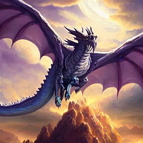 giant dragon flying in the sky, epic fantasy style | Stable Diffusion