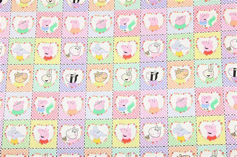 Peppa Pig Fabric 100% Cotton Fabric Cartoon Printed Cotton | Etsy