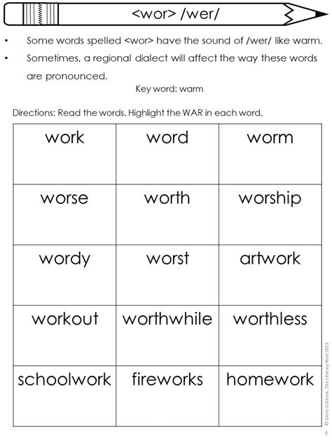 Advanced Orton-Gillingham Activities for WOR /er/ | Word List Builder