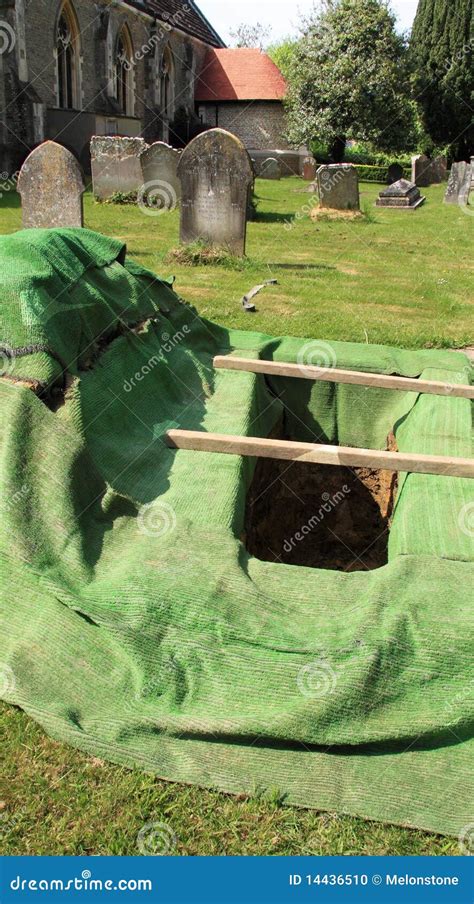 Dug Empty Grave In Old Cemetery Stock Photography | CartoonDealer.com ...