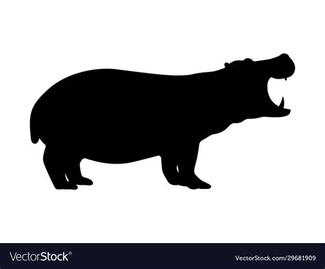 Hippo silhouette Royalty Free Vector Image - VectorStock