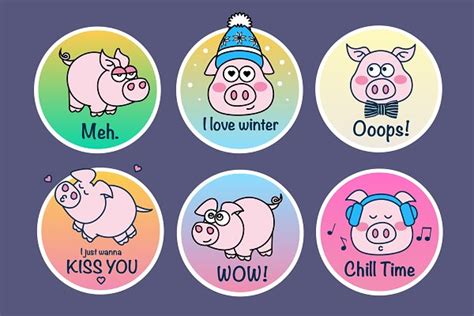 Piggy Badges | Pre-Designed Illustrator Graphics ~ Creative Market