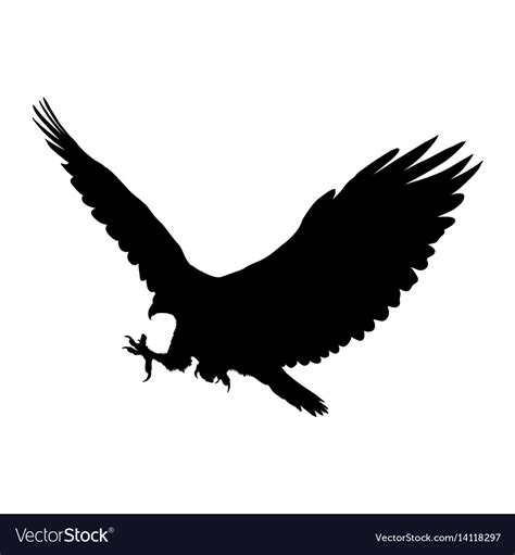 Eagle flying silhouette isolated on white Vector Image