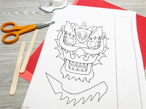 Chinese New Year Dragon Puppet (with template!) - Messy Little Monster