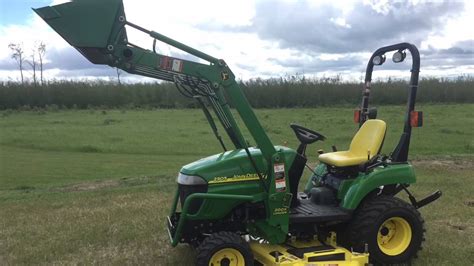 John Deere 2305 with Loader and Mower - YouTube