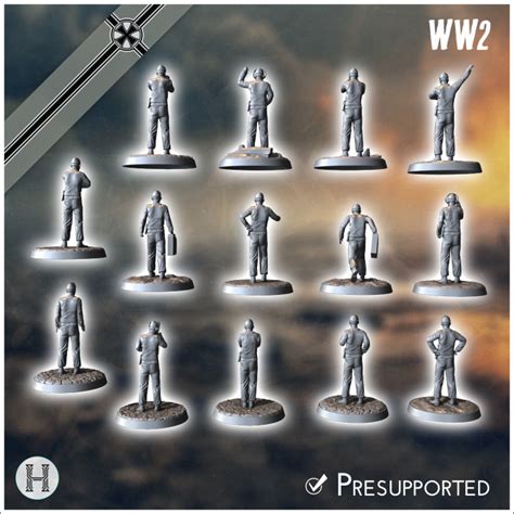 3D Printable Set of 15 German WW2 tank crews - Germany Eastern Western ...