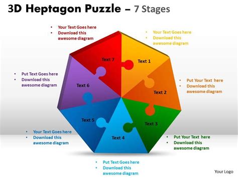 3D Heptagon Puzzle diagram Process 5 | PowerPoint Presentation Sample ...