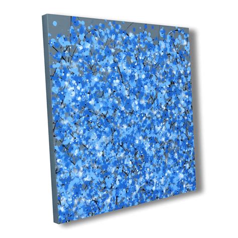 Spring Blossom Blue - floral painting on canvas