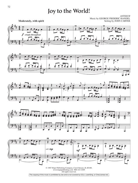 Joy to the World! by John Carter Sheet Music for Piano Solo at Sheet ...