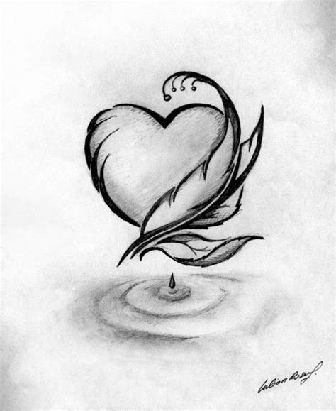 Simple heart drawing | Cool pencil drawings, Abstract drawings ...