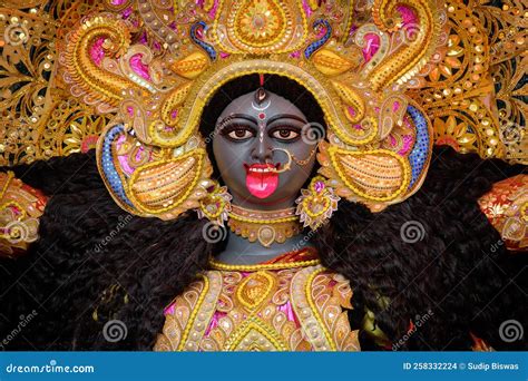 Idol of Goddess Maa Kali at a Decorated Puja Pandal in Kolkata, India ...