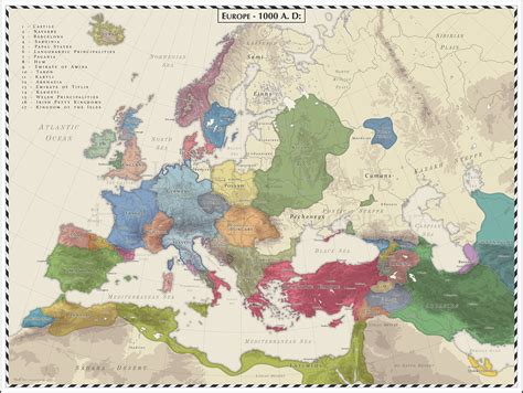 Europe - 1000 AD | Europe map, European history, Old maps