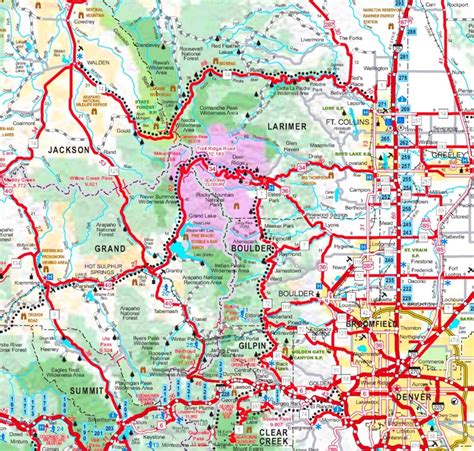 Rocky Mountain National Park area road map