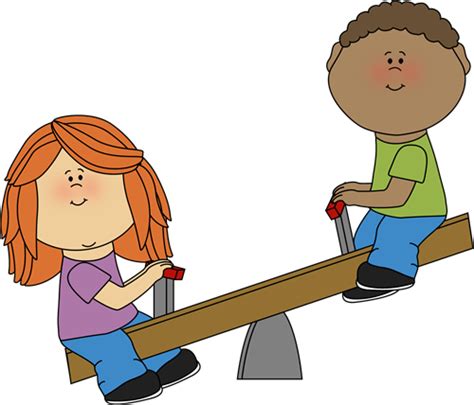 Kids on a Teeter Totter Clip Art - Kids on a Teeter Totter Image | Kids ...