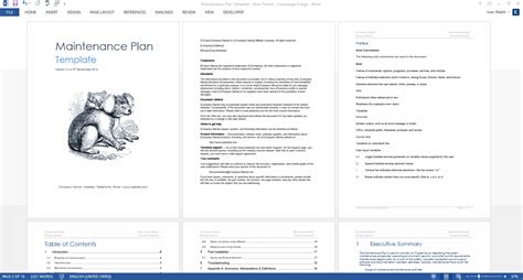 Maintenance Plan Template, Checklist, Log (MS Word/Excel) – Templates ...