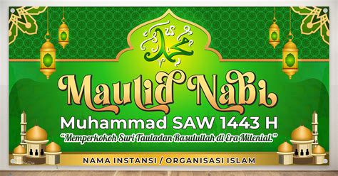 Desain Spanduk Maulid Nabi Muhammad SAW 1443 H (Free CDR) - ALDZI ART ...