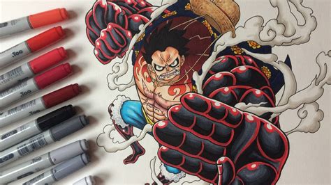 Drawing Monkey D. Luffy Gear 4 - One Piece - YouTube