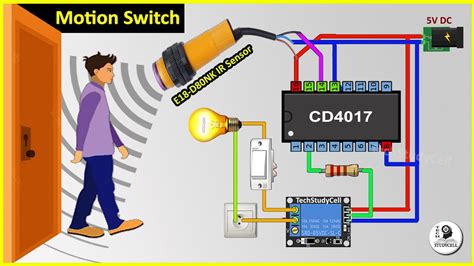 How to make Motion Sensor Light 💡💡 using IR Proximity Sensor | CD4017 ...