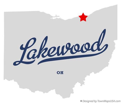 Map of Lakewood, OH, Ohio